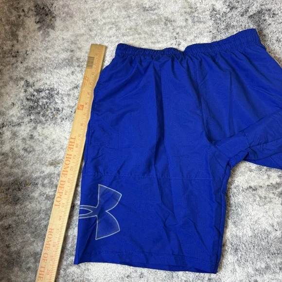 Under Armour Mens Athletic Shorts Royal Blue Loose Fit Medium 10in Inseam - Picture 5 of 6
